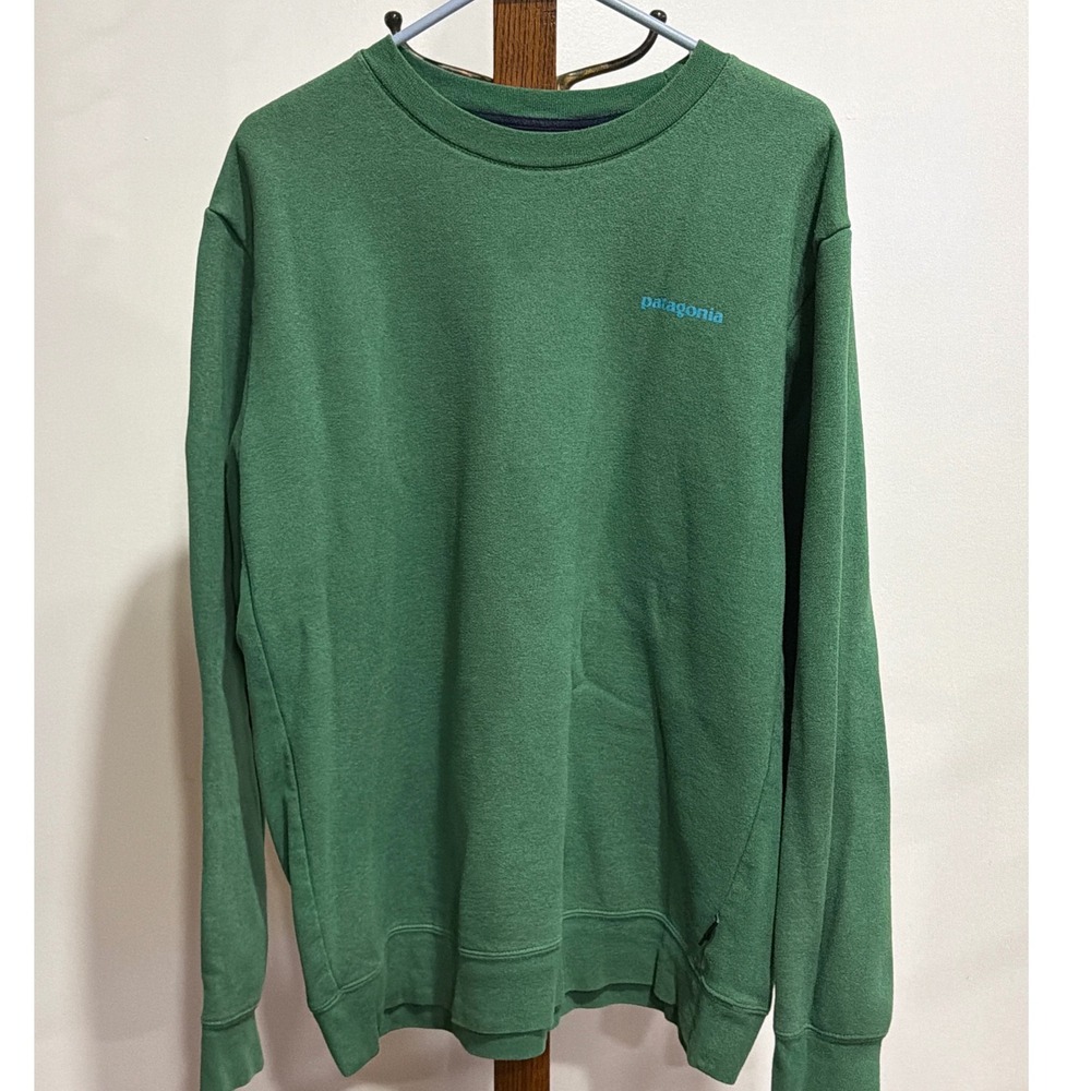 Patagonia Uprisal Crewneck Sweatshirt Green Mens L Recycled Pullover  Layer Camp